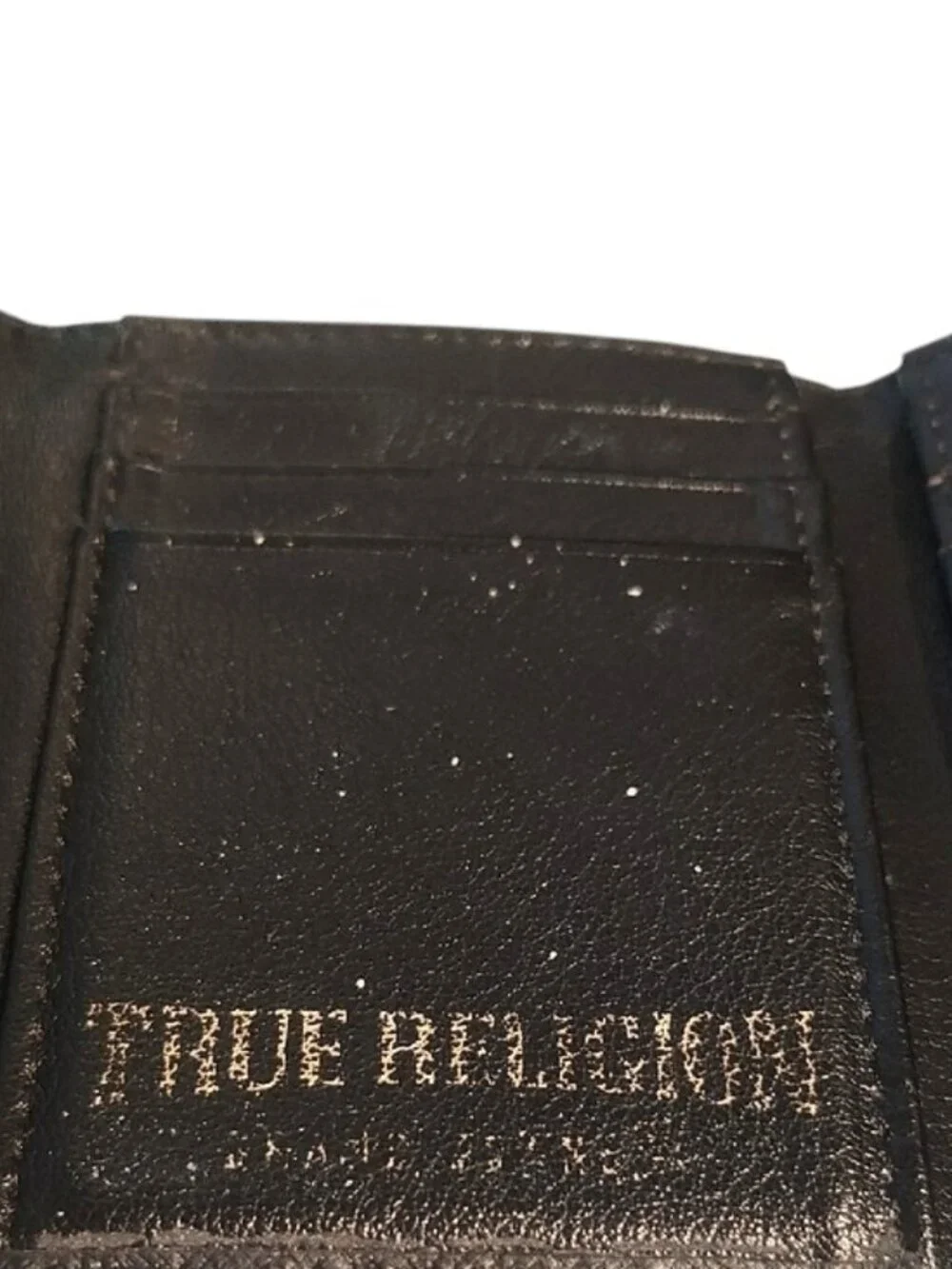 True Religion Black Leather Men's Wallet - Used